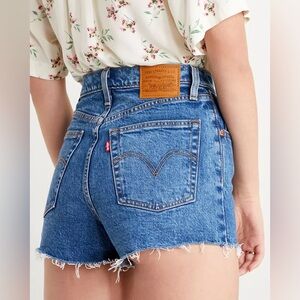 Levi Ribcage Blue Denim Shorts